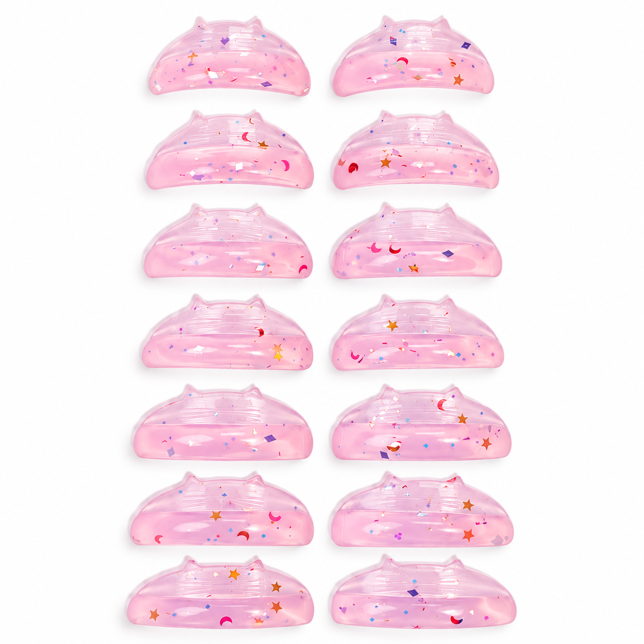 Cat Shape Silicone Lash Lit Shields - L Curl | 7 pairs